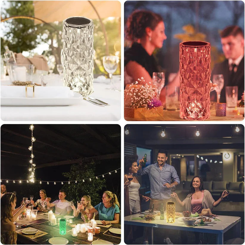 Crystal Touch Control Rechargeable Rose Diamond Table Lamp