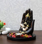 eCraftIndia Golden Handcrafted Palm Ganesha Decorative Showpiece
