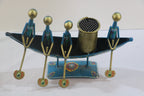 Iron Hand Painted Ship Pen Stand
