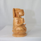 Hand-Carved Wooden Buddha Head | Decorative Background Panel