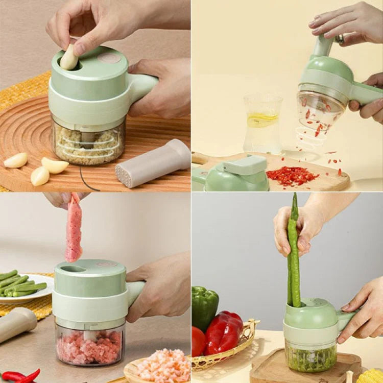 4-in-1 Electric Vegetable Cutter, Slicer, Grater, Chopper