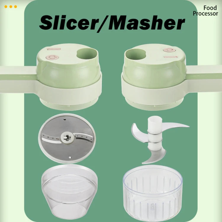 4-in-1 Electric Vegetable Cutter, Slicer, Grater, Chopper